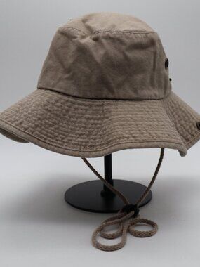 Newhattan Men's Bucket Fisherman Hat Safari Boonie 100% Cotton w/ Chin Cord S/M